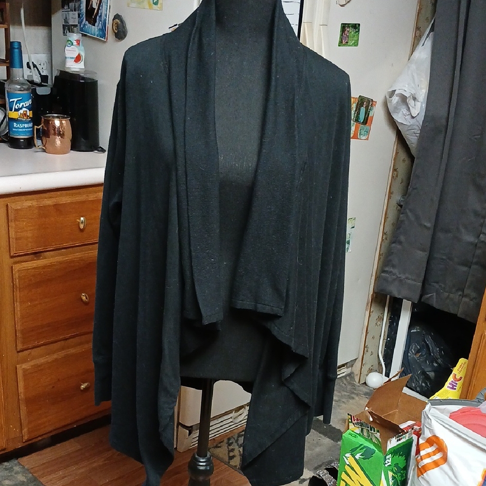 Apana Black Women's Drape Cardigan Large